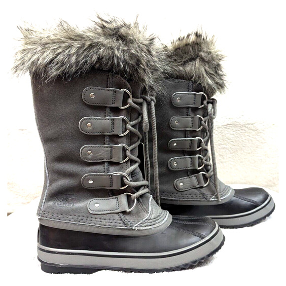 Sorel Women's Joan of Arctic sz 6.5 Snow Boots Quarry black - Picture 3 of 7